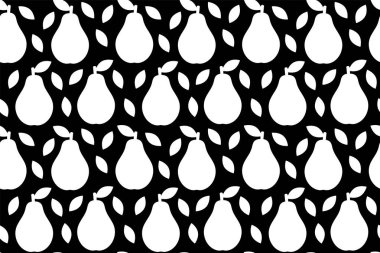 Armutlu tropik bir arka plan. Tekrarlanan meyve arka planı. Meyveli kusursuz bir desenin vektör çizimi. Modern egzotik soyut tasarım. 