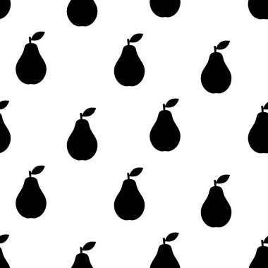 Armutlu tropik bir arka plan. Tekrarlanan meyve arka planı. Meyveli kusursuz bir desenin vektör çizimi. Modern egzotik soyut tasarım. 