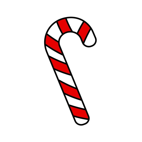 Red White Candy Cane Stick Element Celebration Editable Christmas New — Stock Vector