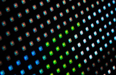 Modern LED ekranın pikselleri
