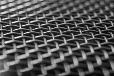 Black and white Macro Photography of stainless steel grid. Abstract background