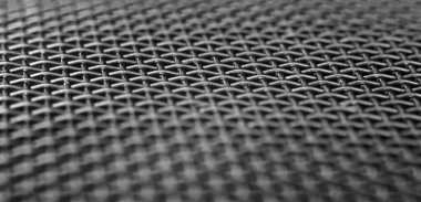 Black and white Macro Photography of stainless steel grid. Abstract background