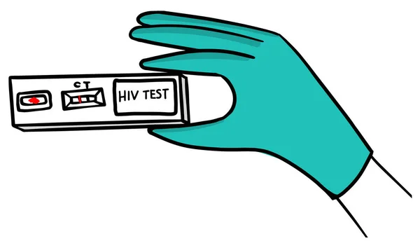 Expresní test pro kreslení rukou HIV — Stockový vektor