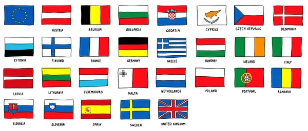 Conjunto de bandeiras da União Europeia —  Vetores de Stock