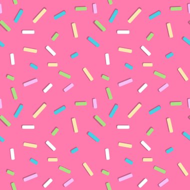 Pembe üzerine renkli serpiştirilmiş. Donut jölesi Kusursuz desen arkaplanı