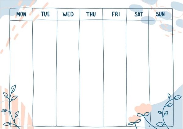 Εβδομαδιαίο ημερολόγιο — Διανυσματικό Αρχείο