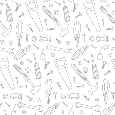 Karalama çalışma araçları pürüzsüz desen Farklı endüstriyel ekipman arka planı