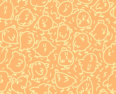 Sarı tavuklu tatlı karalama deseni