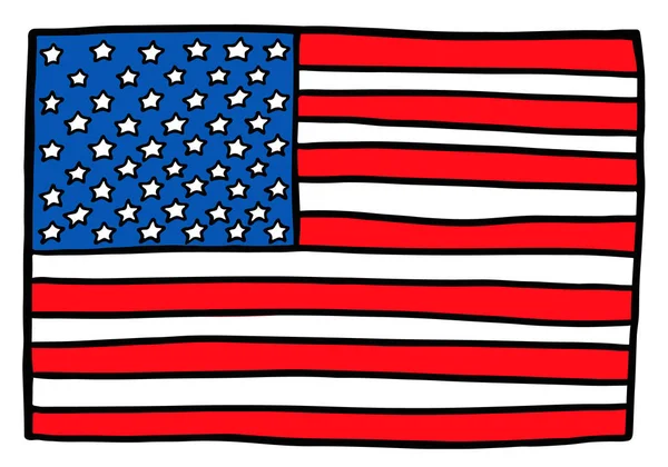 Amerikan bayrağı. Amerika Birleşik Devletleri el çizimi