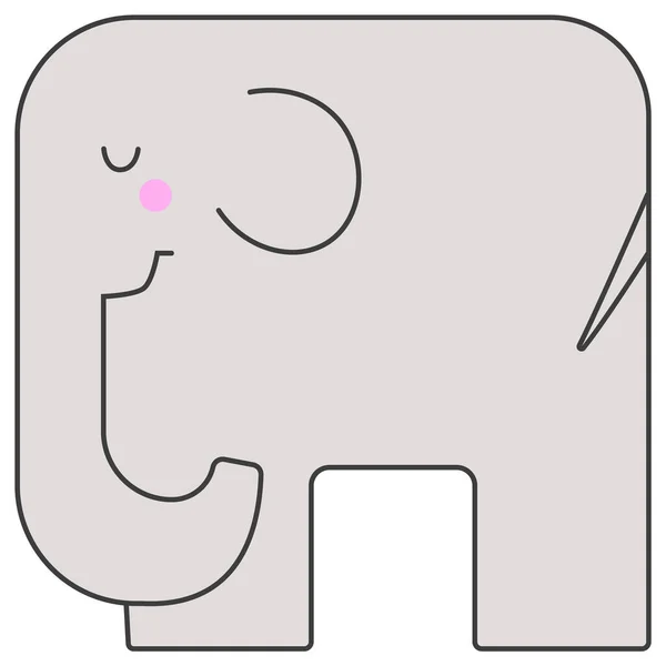 Elephant square is een eenvoudige geometrische vorm — Stockvector
