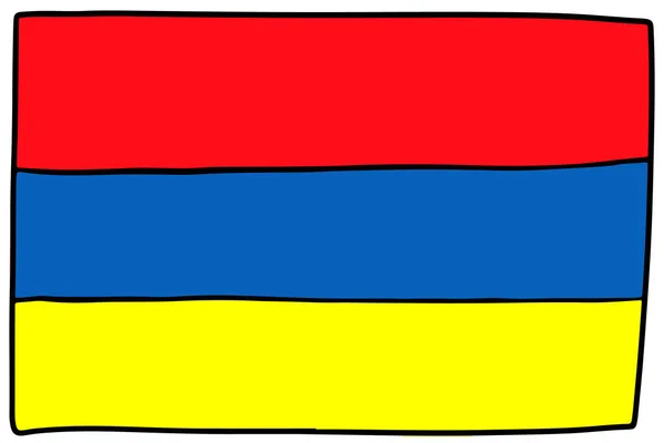 Armenien Flagge Doodle Hand Zeichnung Skizze — Stockvektor