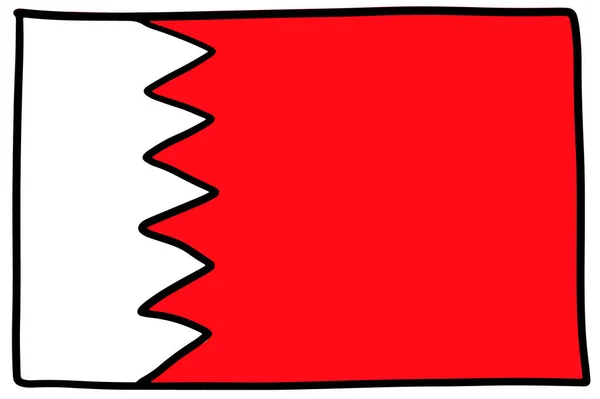 Bahrain flag Doodle Hand drawing sketch — Stock Vector