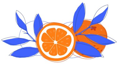 Turuncu ve dilimli karalama el çizimi