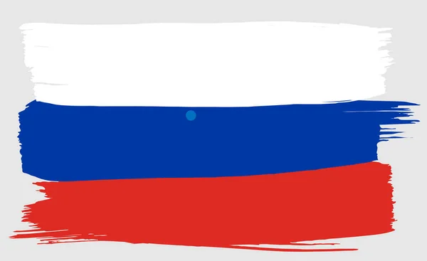 ロシア国旗ブラシストローク水彩 グランジ背景ベクトルイラスト — ストックベクタ