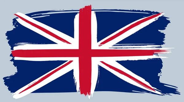 Британский Флаг Мазок Акварелью Гранж Фоновая Векторная Иллюстрация — стоковый вектор