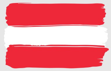 Avusturya bayrağı fırça darbesi suluboya 