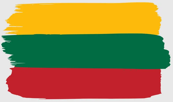 Flag of Lithuania brush stroke watercolor — Stock Vector