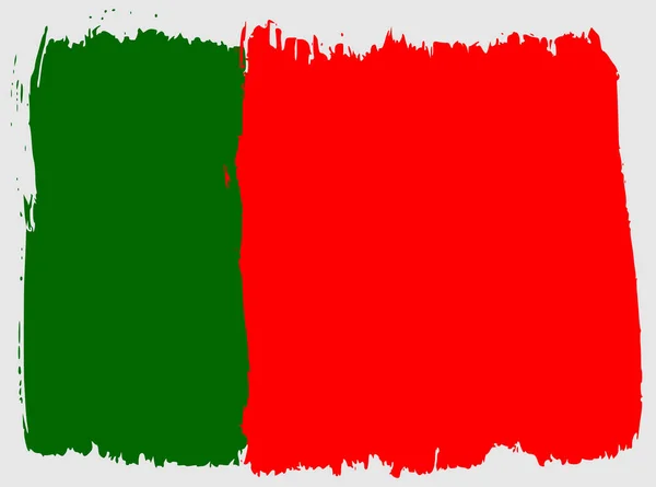 ポルトガルのブラシストローク水彩の旗 — ストックベクタ