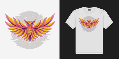 Etnik vektör siyah beyaz arka planda stilize baykuş