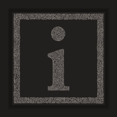 Dekoratif harf I monogram alfabe vektörü