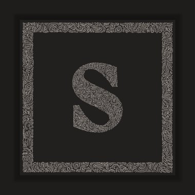 Dekoratif harf S monogram alfabe vektörü