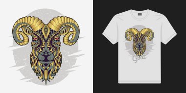 Etnik vektör beyaz arka planda stilize keçi