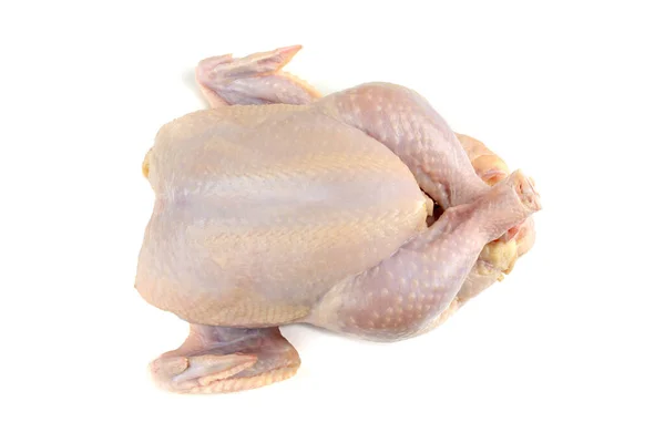 Čerstvé syrové kuře nebo kuře brojlerů. Izolované na bílém pozadí. Cesta oříznutí. — Stock fotografie