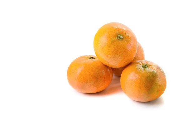 Ripe tangerines on a white isolated background. — Stock Photo, Image