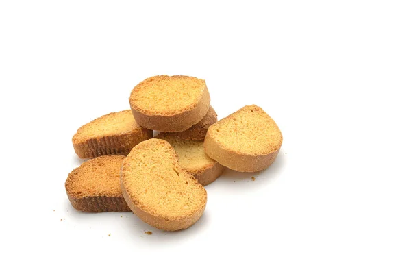 Vanilla crackers for the tea ceremony. Isolated on white studio macro photography. — Stock Photo, Image