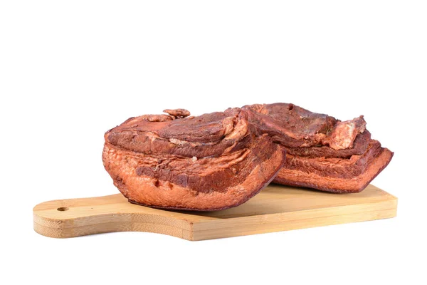Graisse Porc Morceau Poitrine Bouillie Maison Avec Des Couches Viande — Photo
