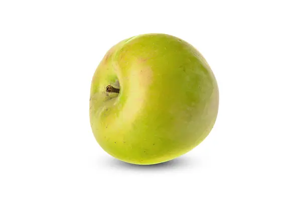 Jedno Zielone Jabłko Odizolowane Białym Tle — Zdjęcie stockowe