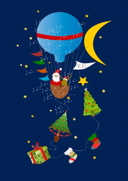 Christmas Ballooning — Stock Vector