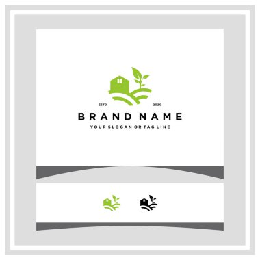 çiftlik evi logo tasarımı konsept vektör şablonu