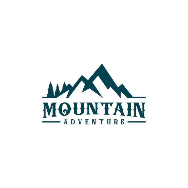 Mountain Pine trees logo design concept vector template