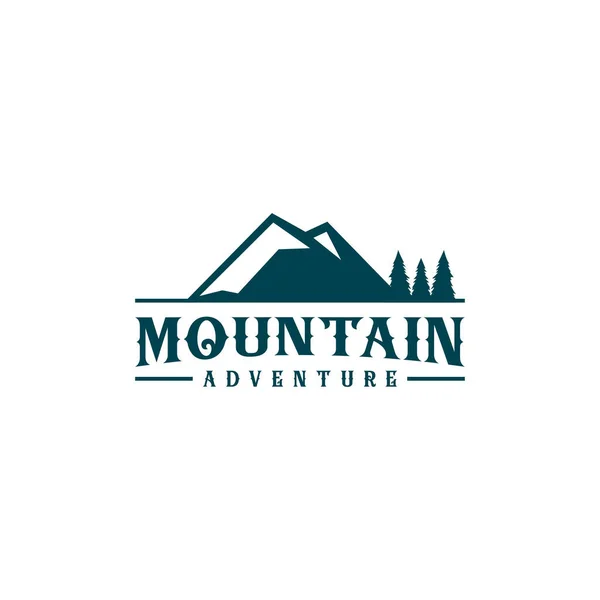 Mountain Pine Árvores Logotipo Design Conceito Vetor Modelo — Vetor de Stock