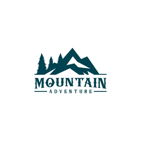 Mountain Pine Árvores Logotipo Design Conceito Vetor Modelo — Vetor de Stock