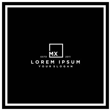 harf MX kare logo tasarım vektör şablonu