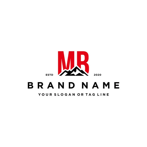Brief Mountain Logo Design Vektorvorlage — Stockvektor