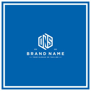 harf DNS altıgen konsept logo tasarım vektör şablonu