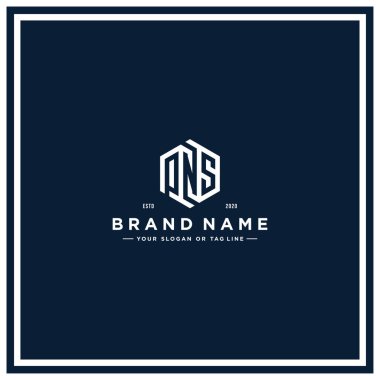 harf PNS altıgen konsept logo tasarım vektör şablonu