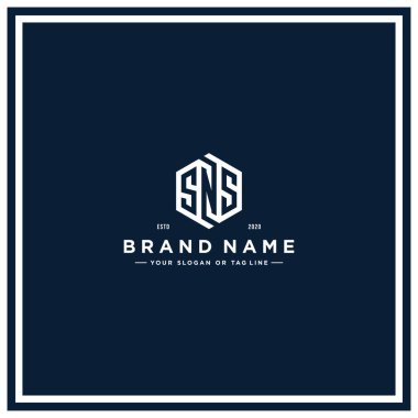 harf SNS altıgen konsept logo tasarım vektör şablonu