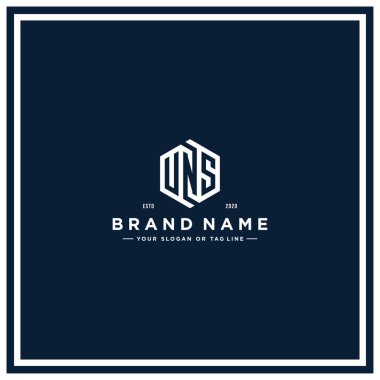 UNS altıgen konsept logo tasarım vektör şablonu