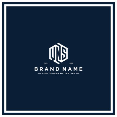 YNS altıgen konsept logo tasarım vektör şablonu