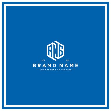 ANG altıgen konsept logo tasarım vektör şablonu