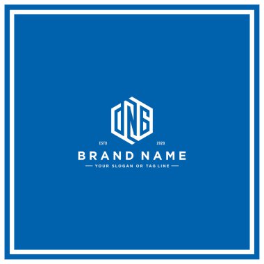 ANG altıgen konsept logo tasarım vektör şablonu