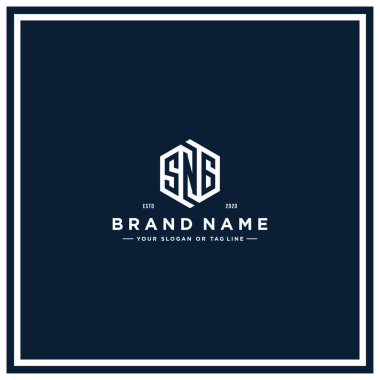 harf SNG altıgen konsept logo tasarım vektör şablonu