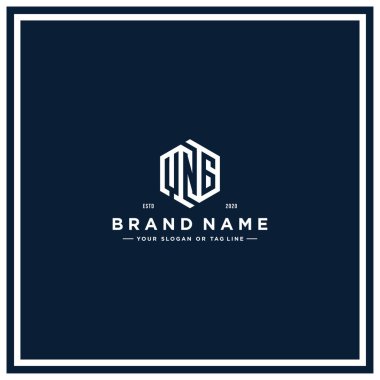 YNG altıgen konsept logo tasarım vektör şablonu