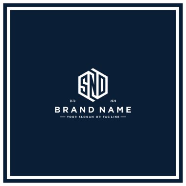 SNO altıgen konsept logo tasarım vektör şablonu