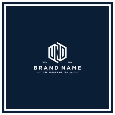 UNO altıgen konsept logo tasarım vektör şablonu