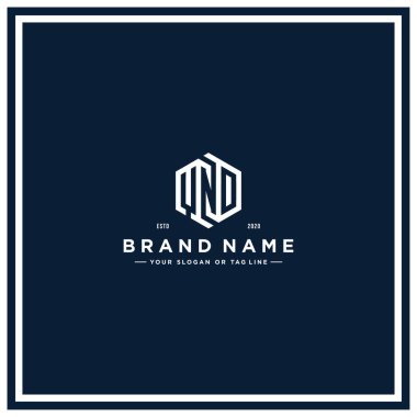 YNO altıgen konsept logo tasarım vektör şablonu